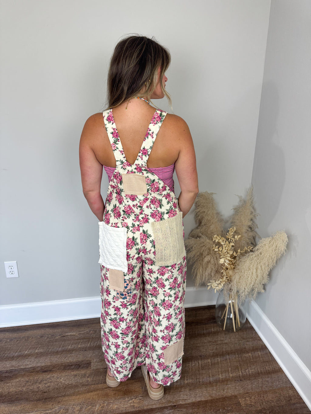 Hathaway Floral Overalls | Cream