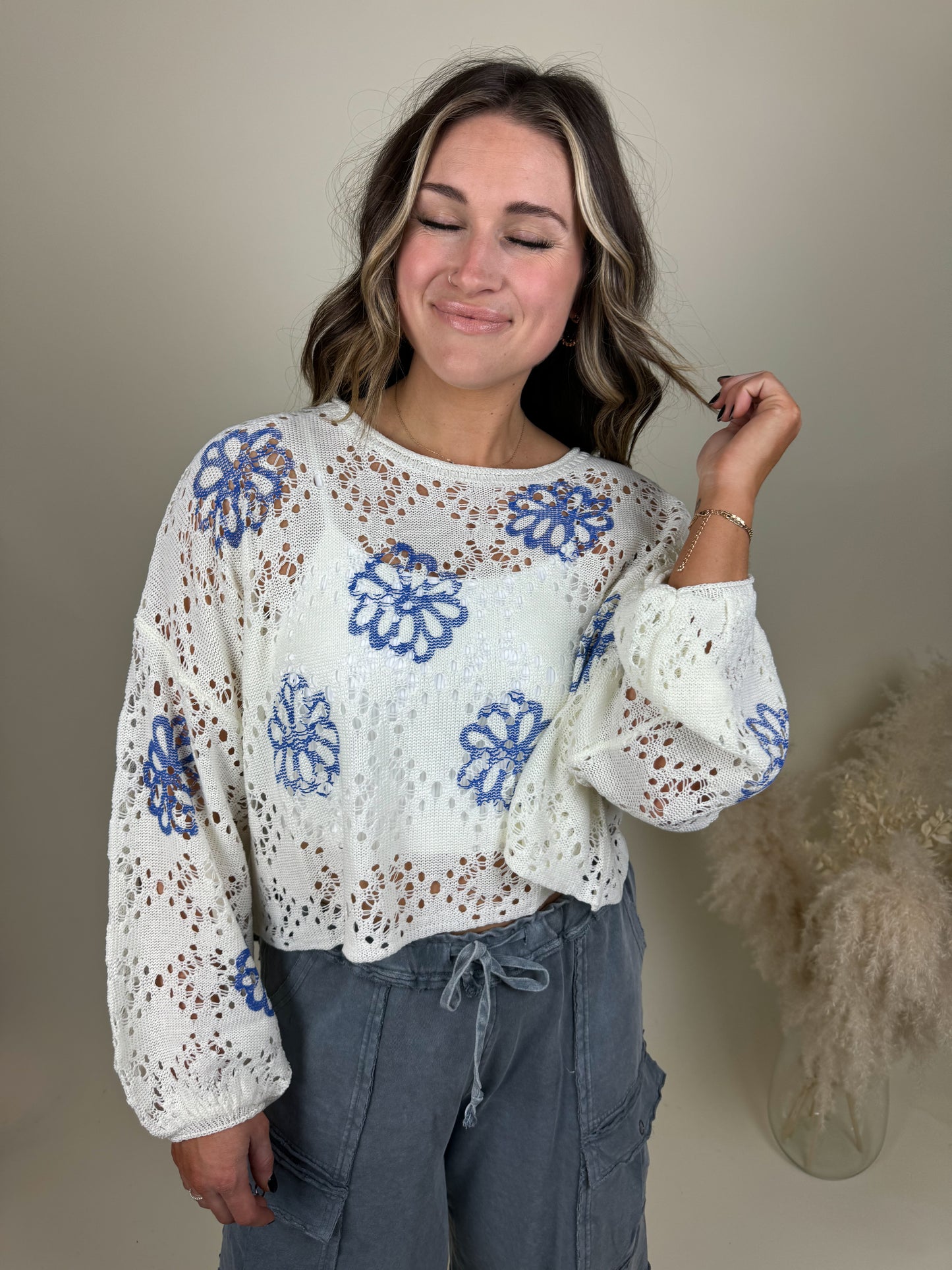 August Floral Sweater