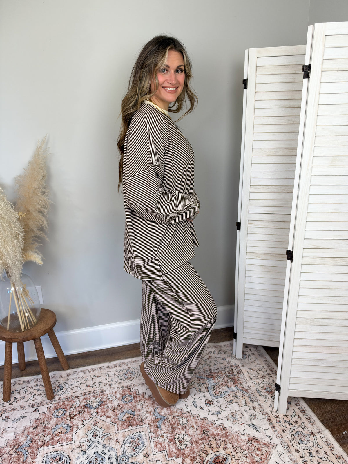 Dani Striped Pants | Brown