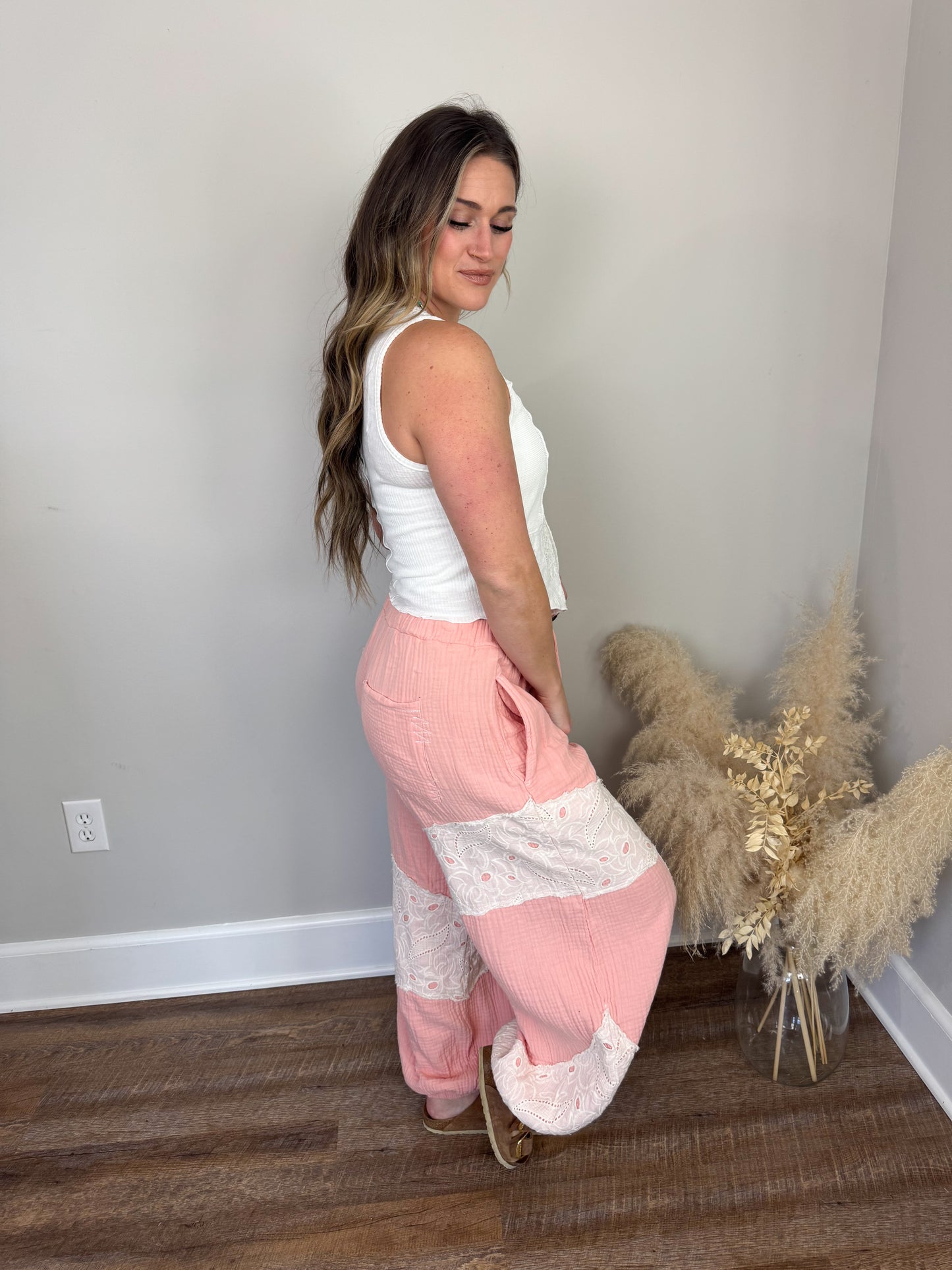 Barefoot Gauze Joggers | Pink