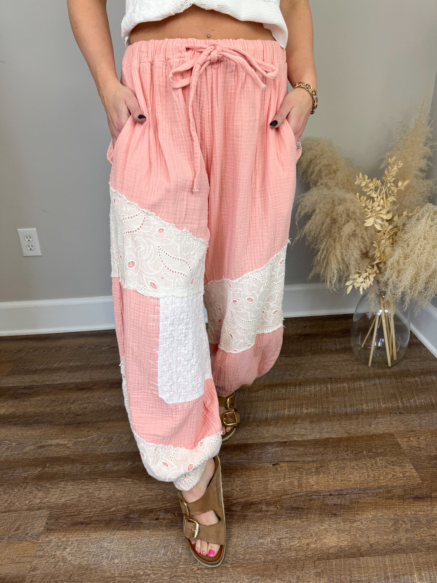 Barefoot Gauze Joggers | Pink