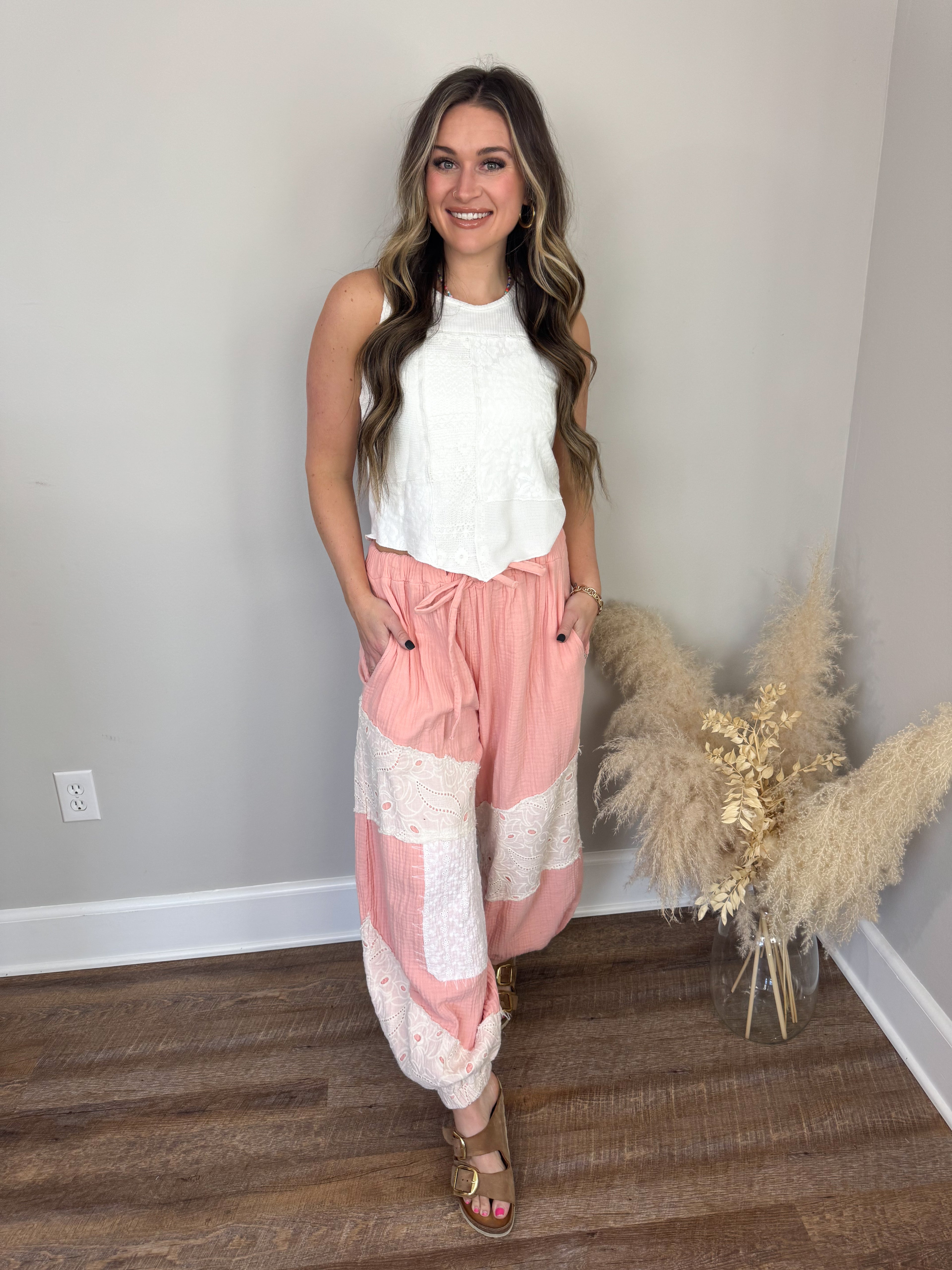 Barefoot Gauze Joggers | Pink
