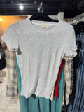 Clark High Neck Short Sleeve Top | Ash Grey