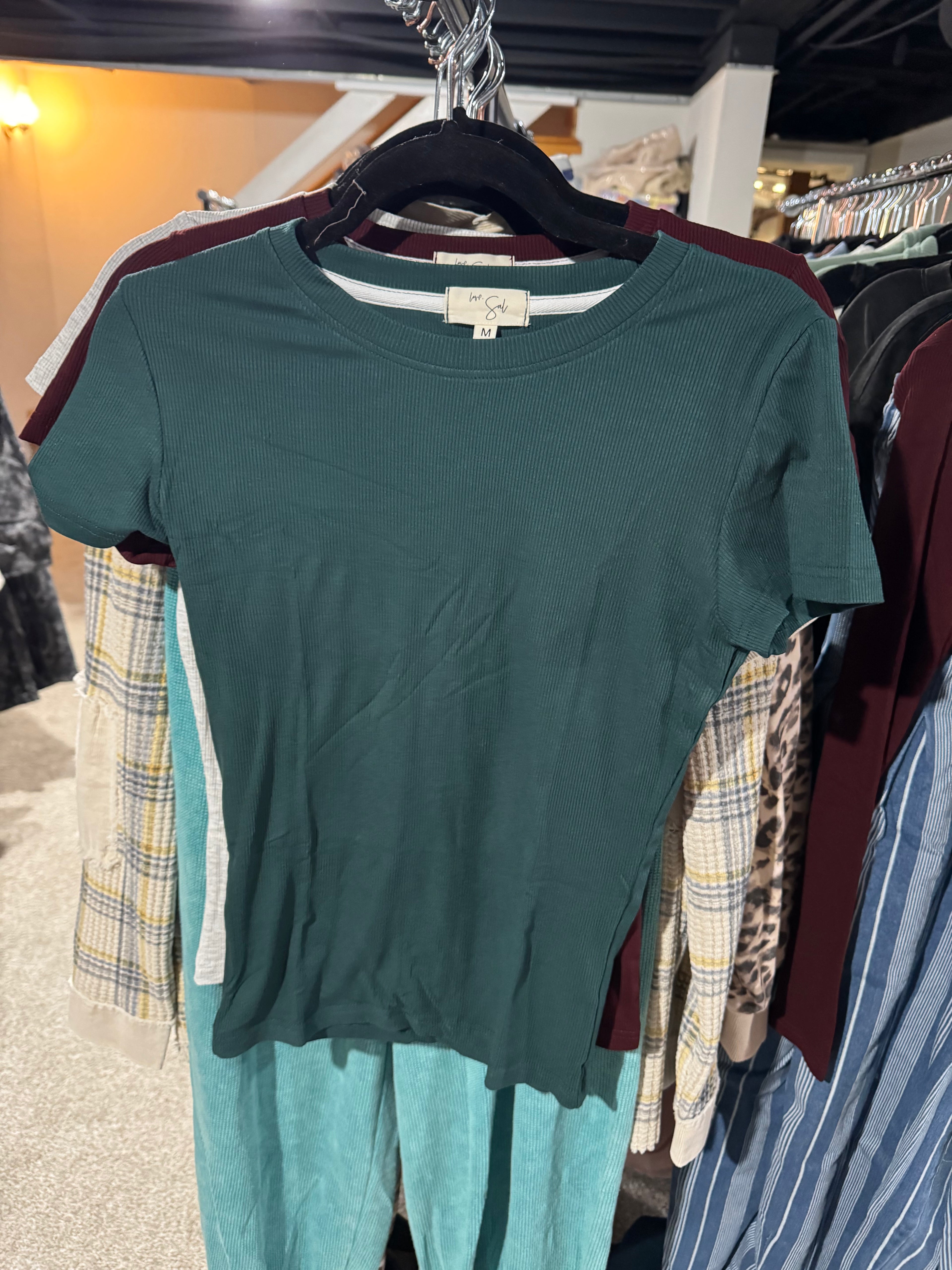 Clark High Neck Short Sleeve Top | Dark Green