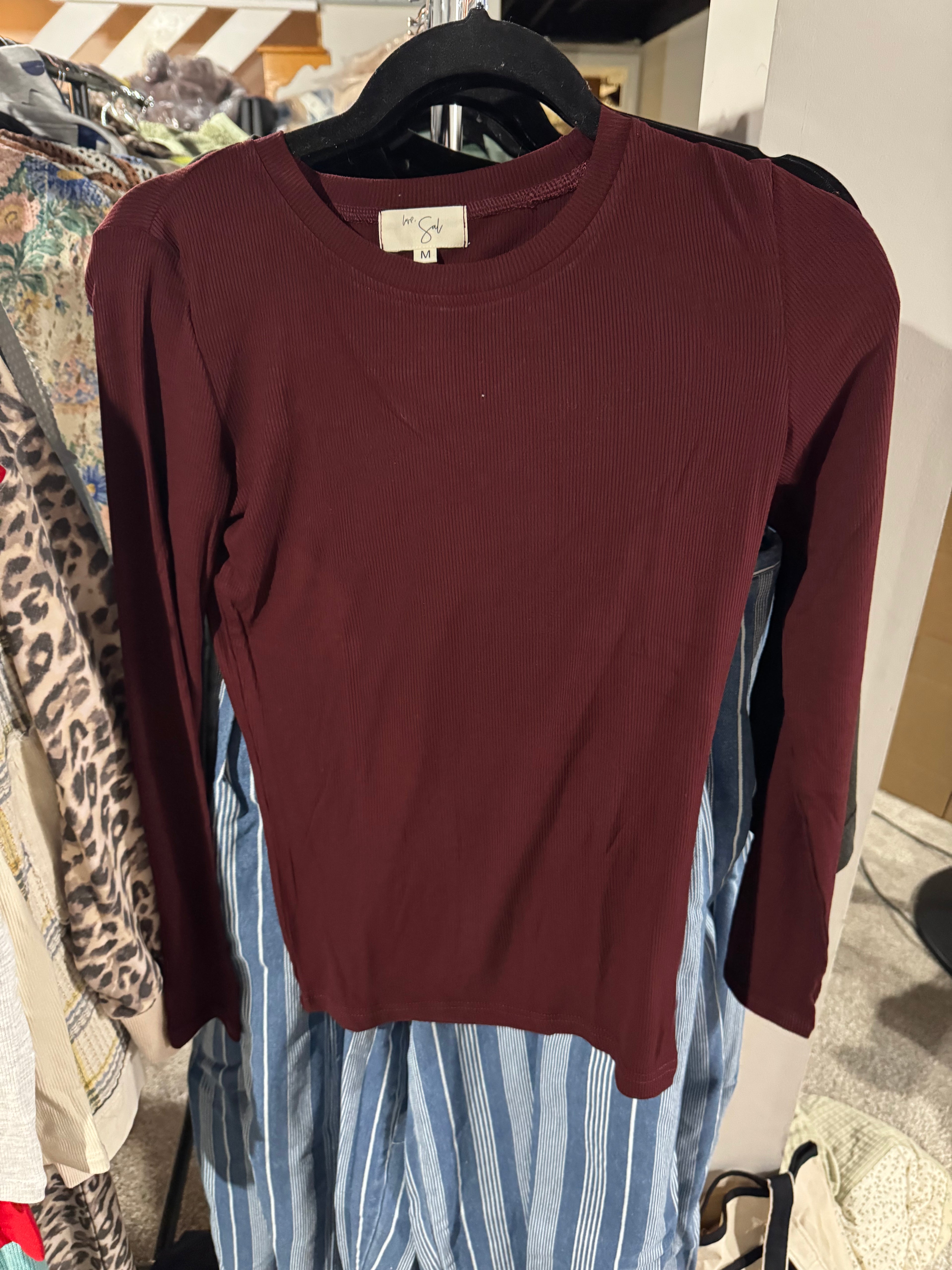 Clark High Neck Long Sleeve | Dark Burgundy