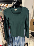 Clark Scoop Neck Long Sleeve | Dark Green