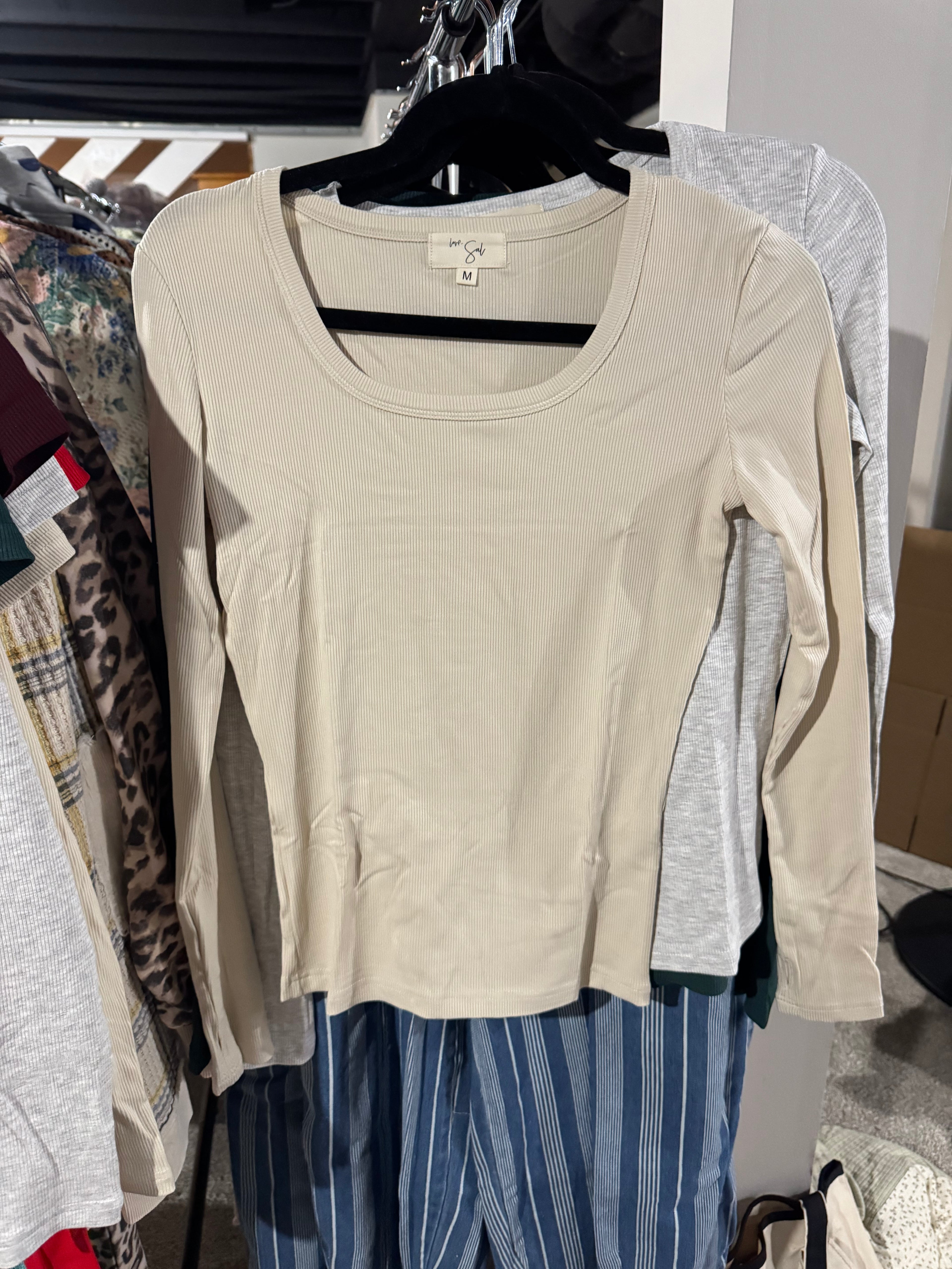 Clark Scoop Neck Long Sleeve | Buttercream