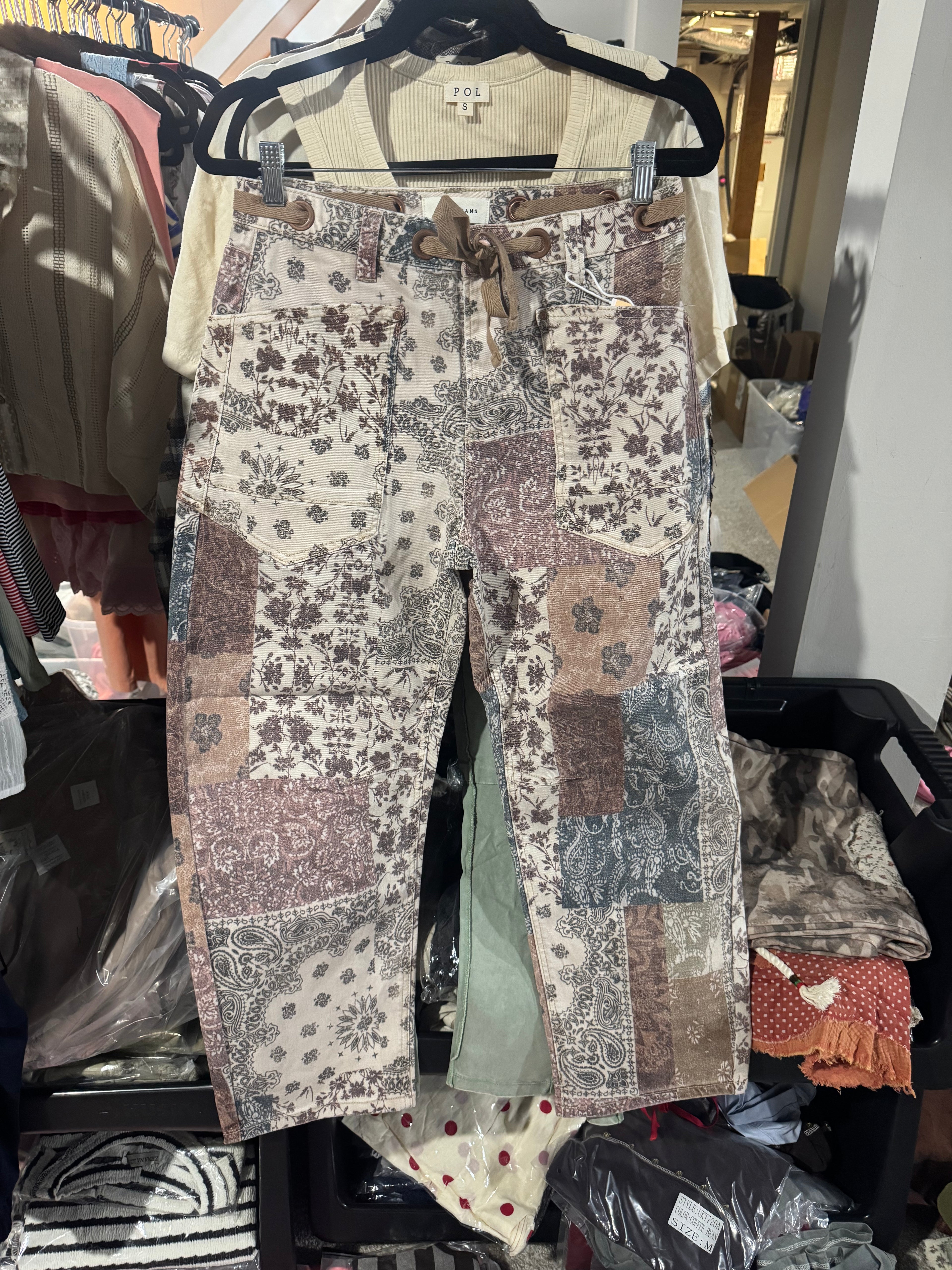 Risen Patchwork Barrel Jeans