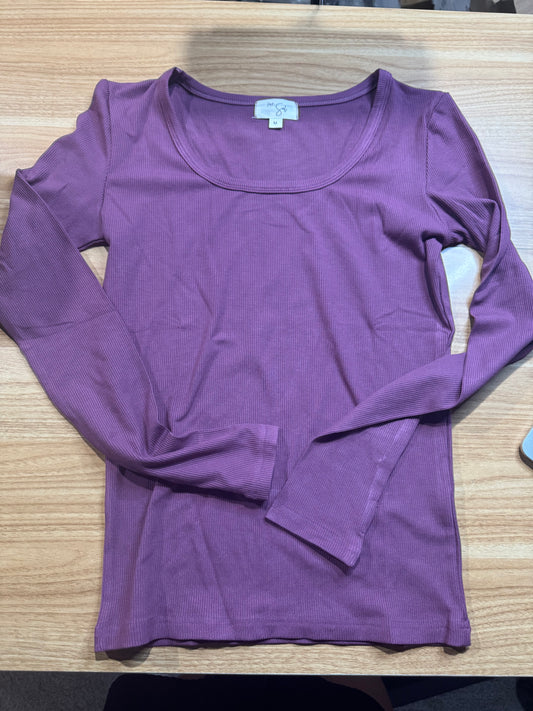 Clark Scoop Neck Long Sleeve | Plum