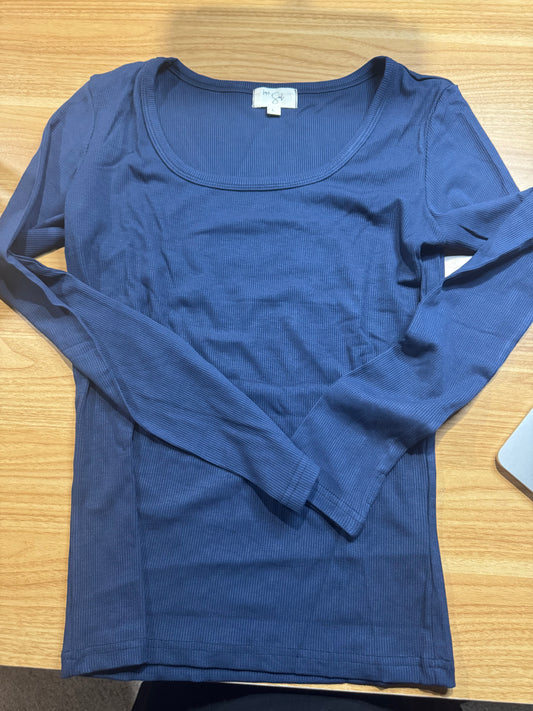 Clark Scoop Neck Long Sleeve | Navy