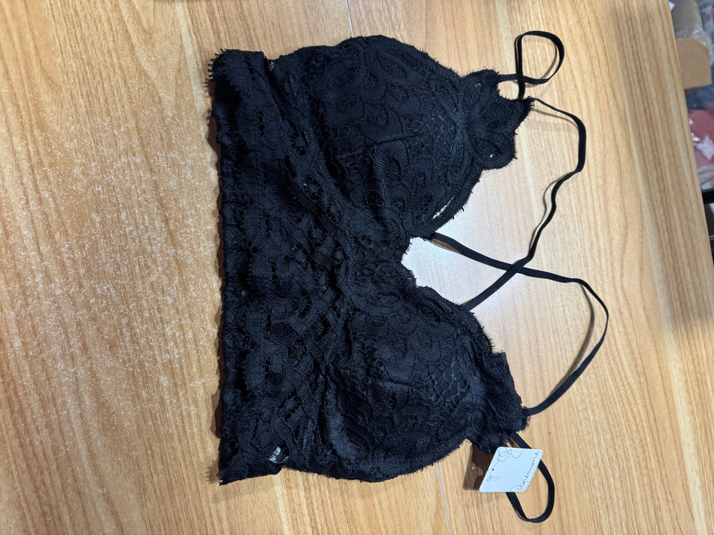 Crochet Lace Bralette | Black