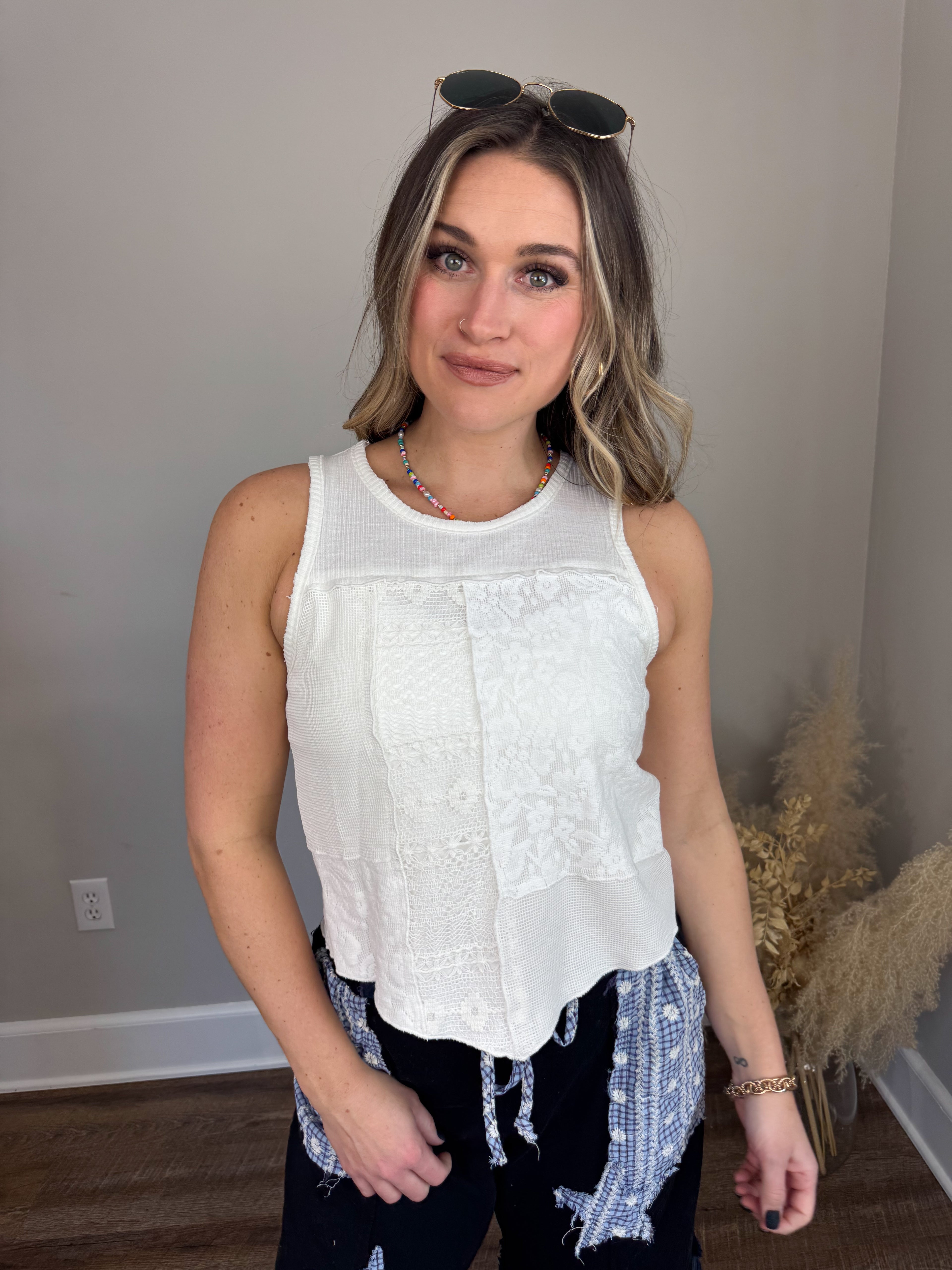 Alex Crop Tank | White