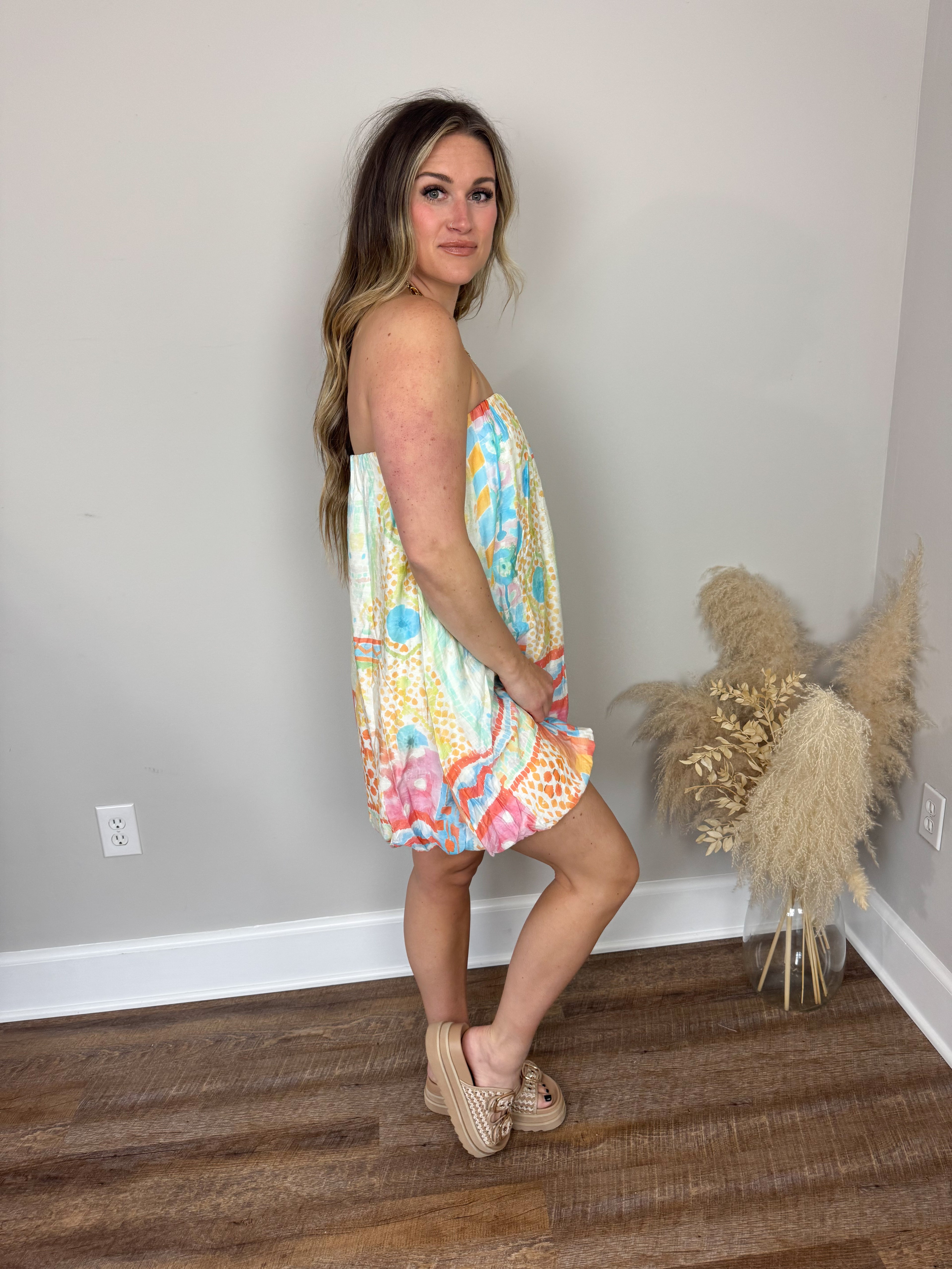 Island Escape Strapless Dress