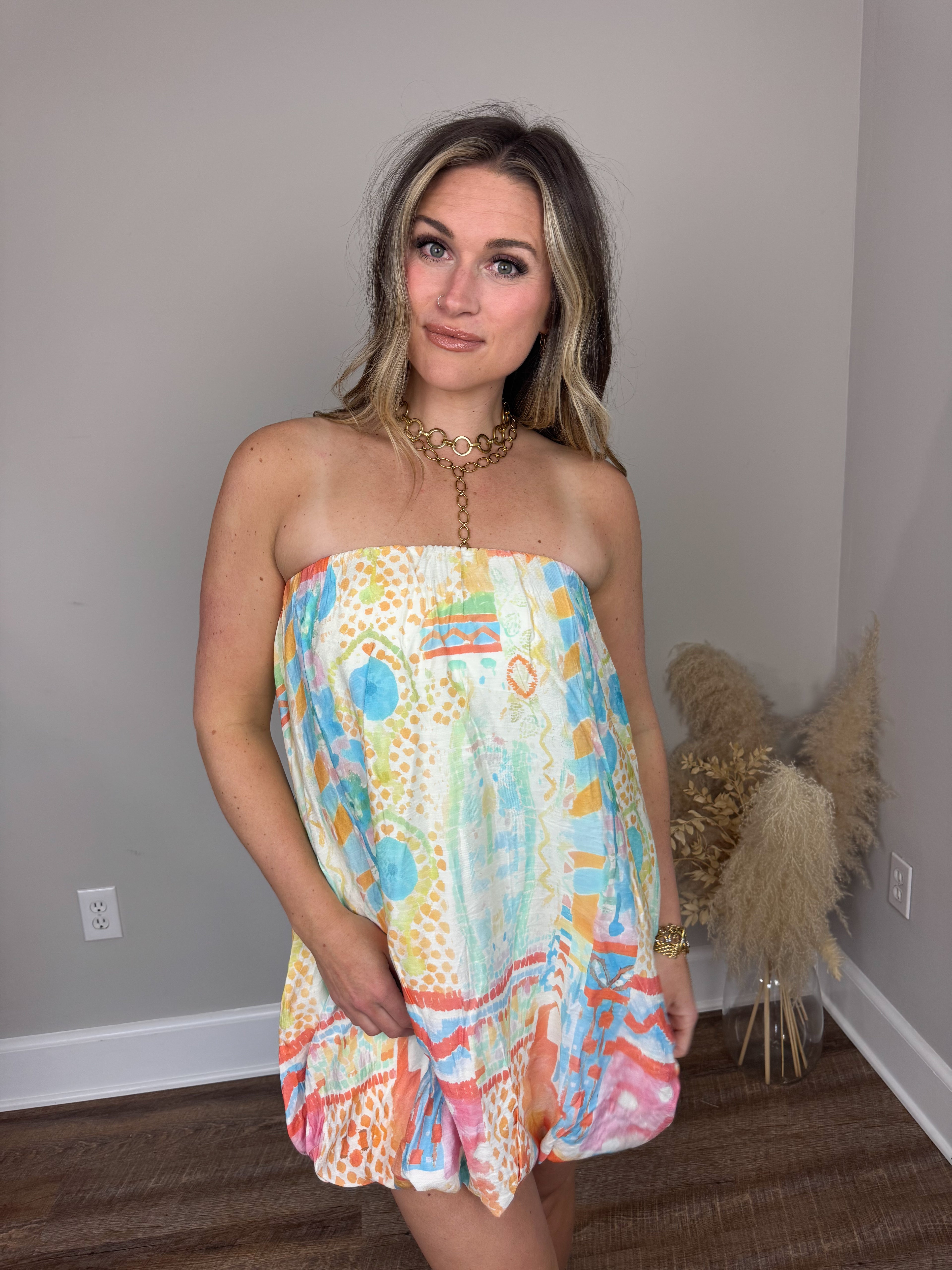 Island Escape Strapless Dress