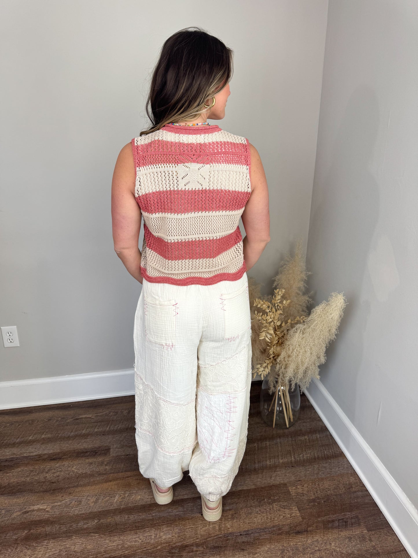 White Diamond Crochet Vest