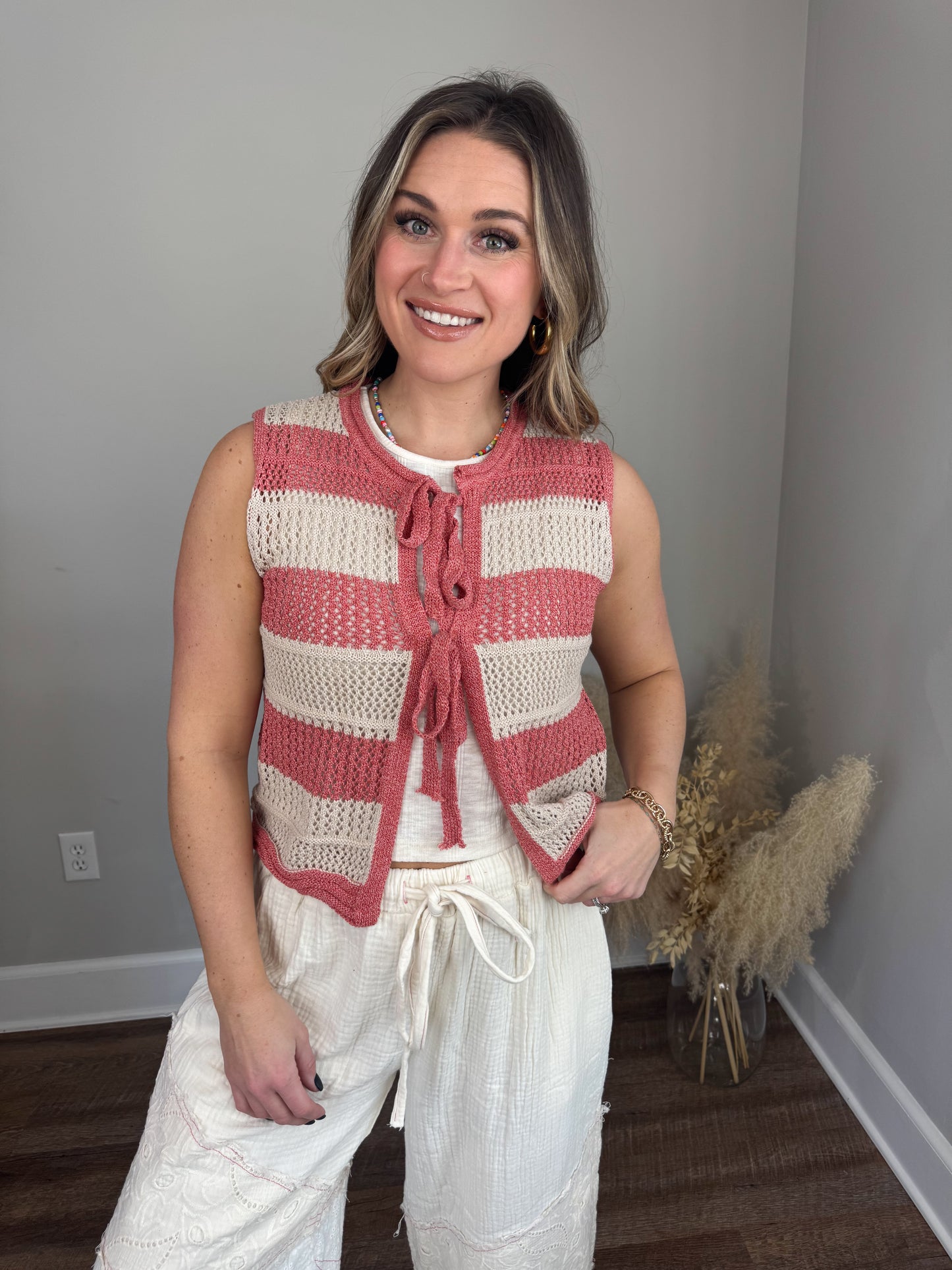 White Diamond Crochet Vest