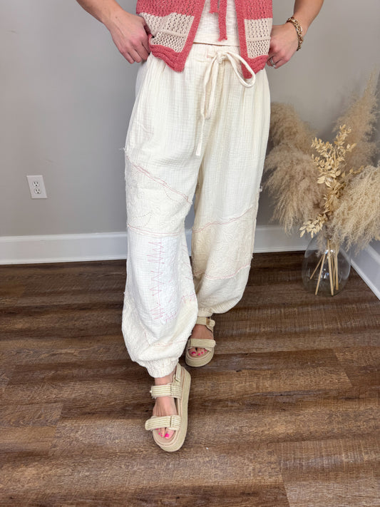 Barefoot Gauze Joggers | Natural