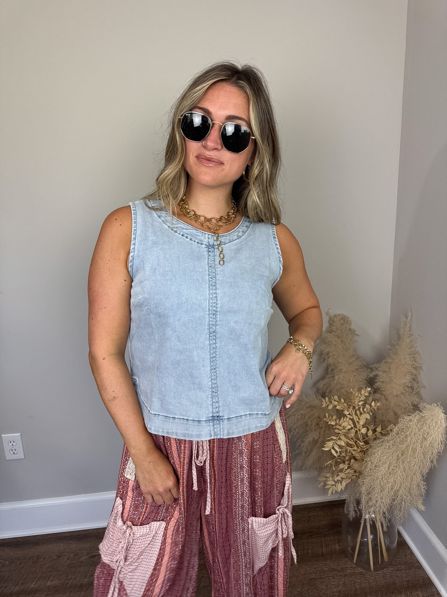 Sea Isle Denim Top