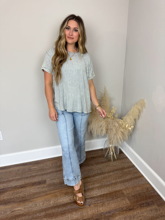 Marina Ribbed Top | Light Grey