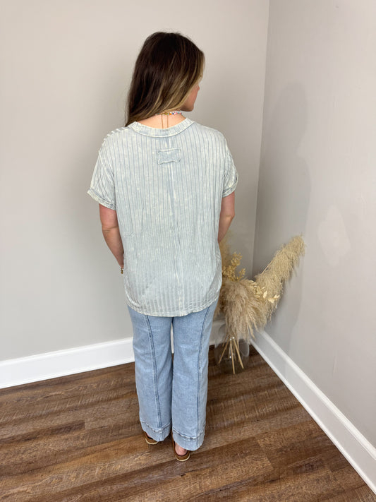 Marina Ribbed Top | Light Grey