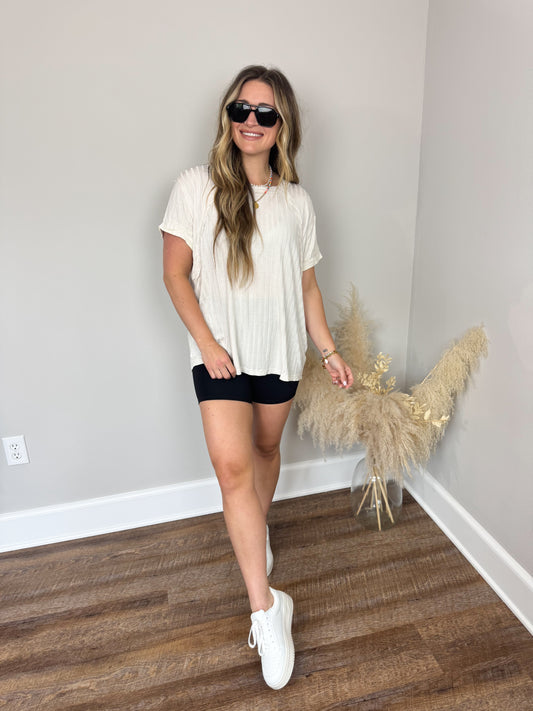 Marina Ribbed Top | Sand Beige