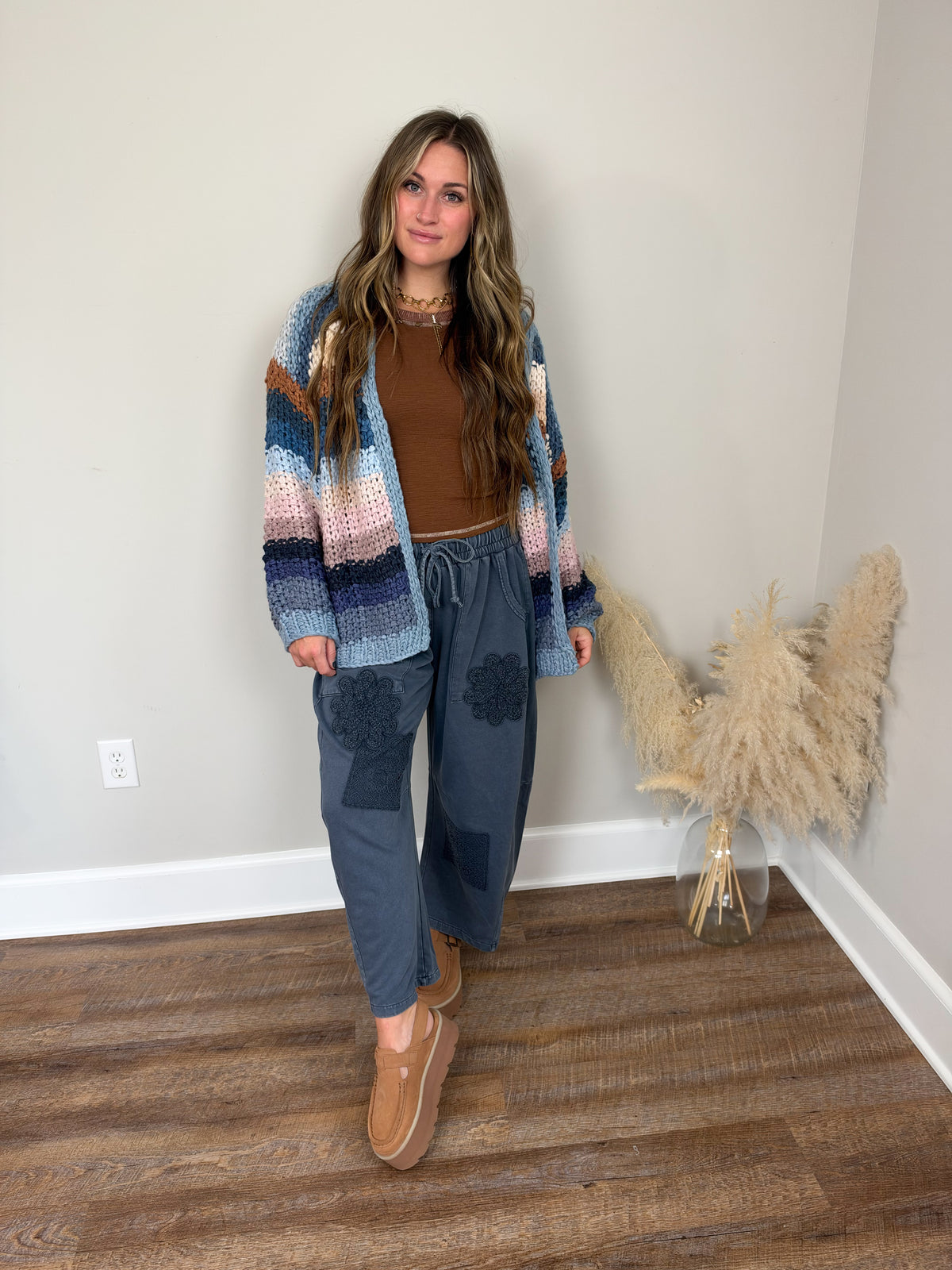 Autumn Leaves Cardigan | Blue