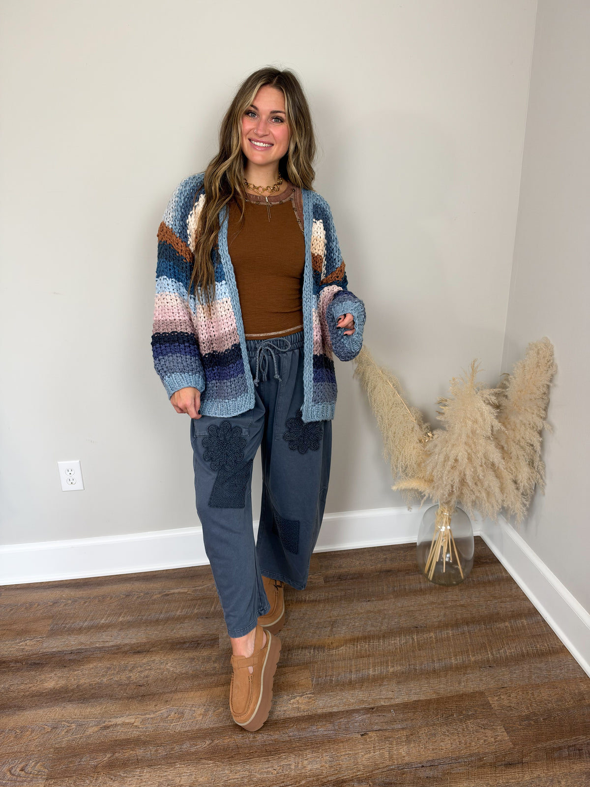 Autumn Leaves Cardigan | Blue