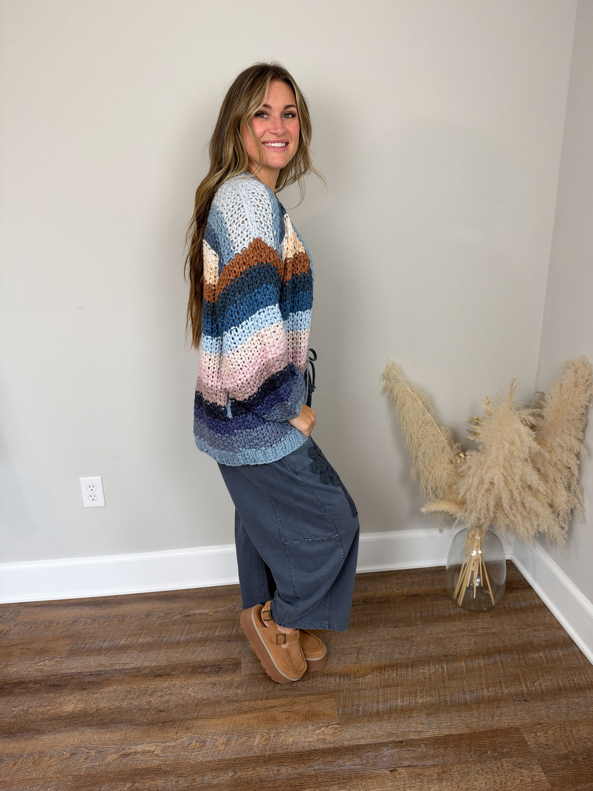 Autumn Leaves Cardigan | Blue