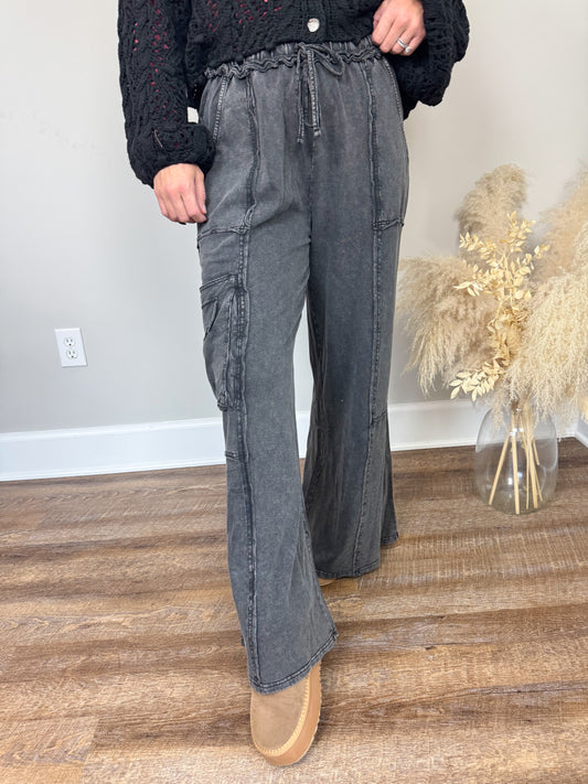 Hannah Washed Pants | Black