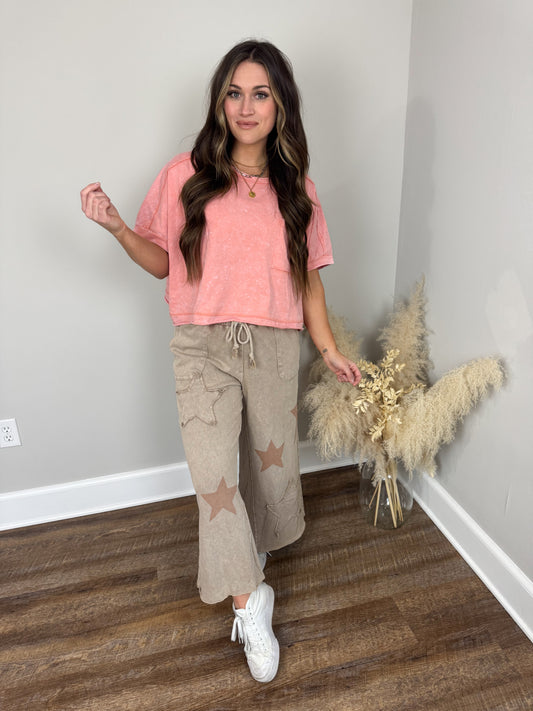 Sable Washed T-Shirt | Peach