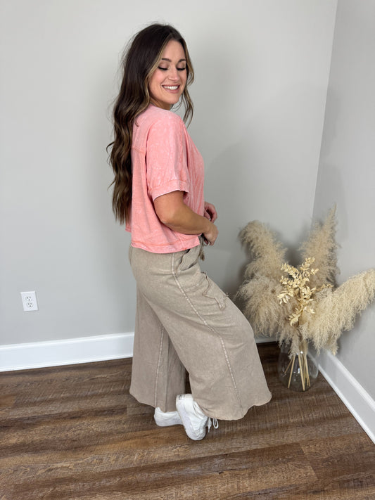 Sable Washed T-Shirt | Peach