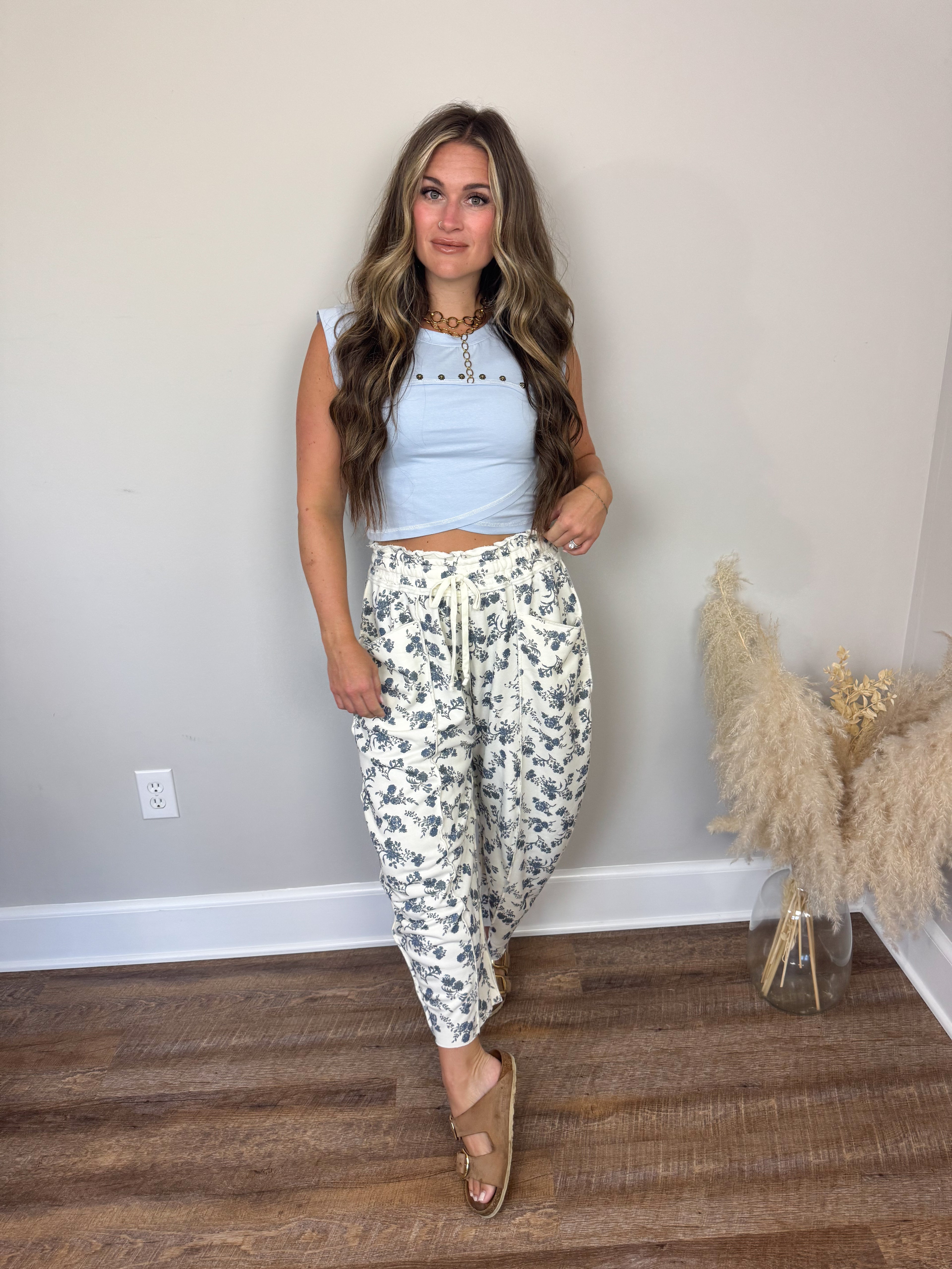 Silver Lining Floral Pants | Cream