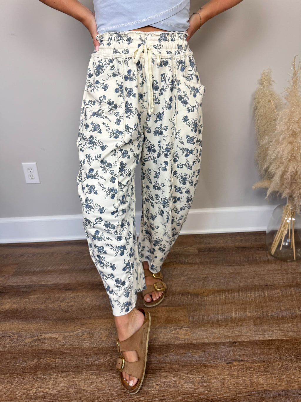 Silver Lining Floral Pants | Cream