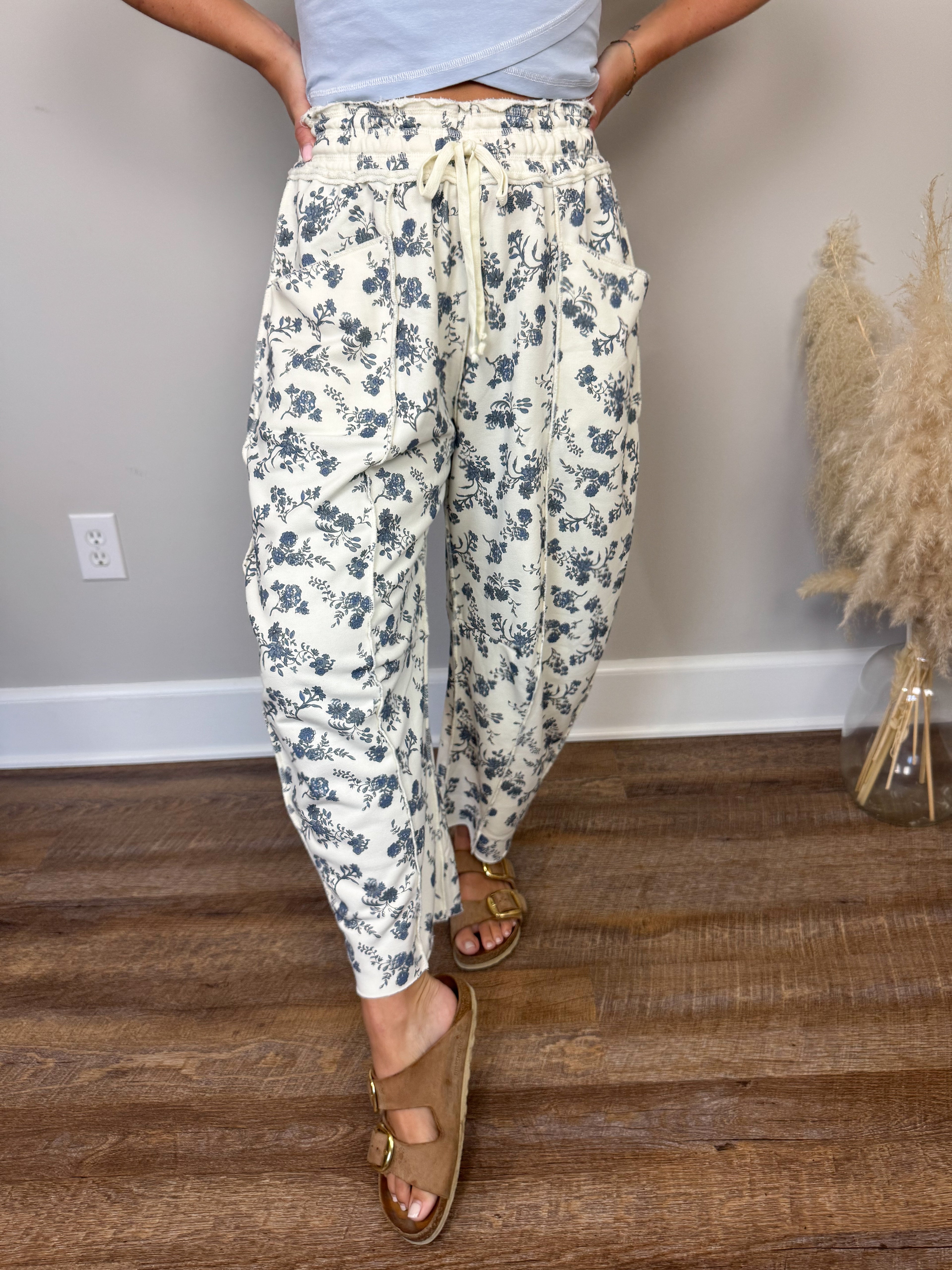 Silver Lining Floral Pants | Cream