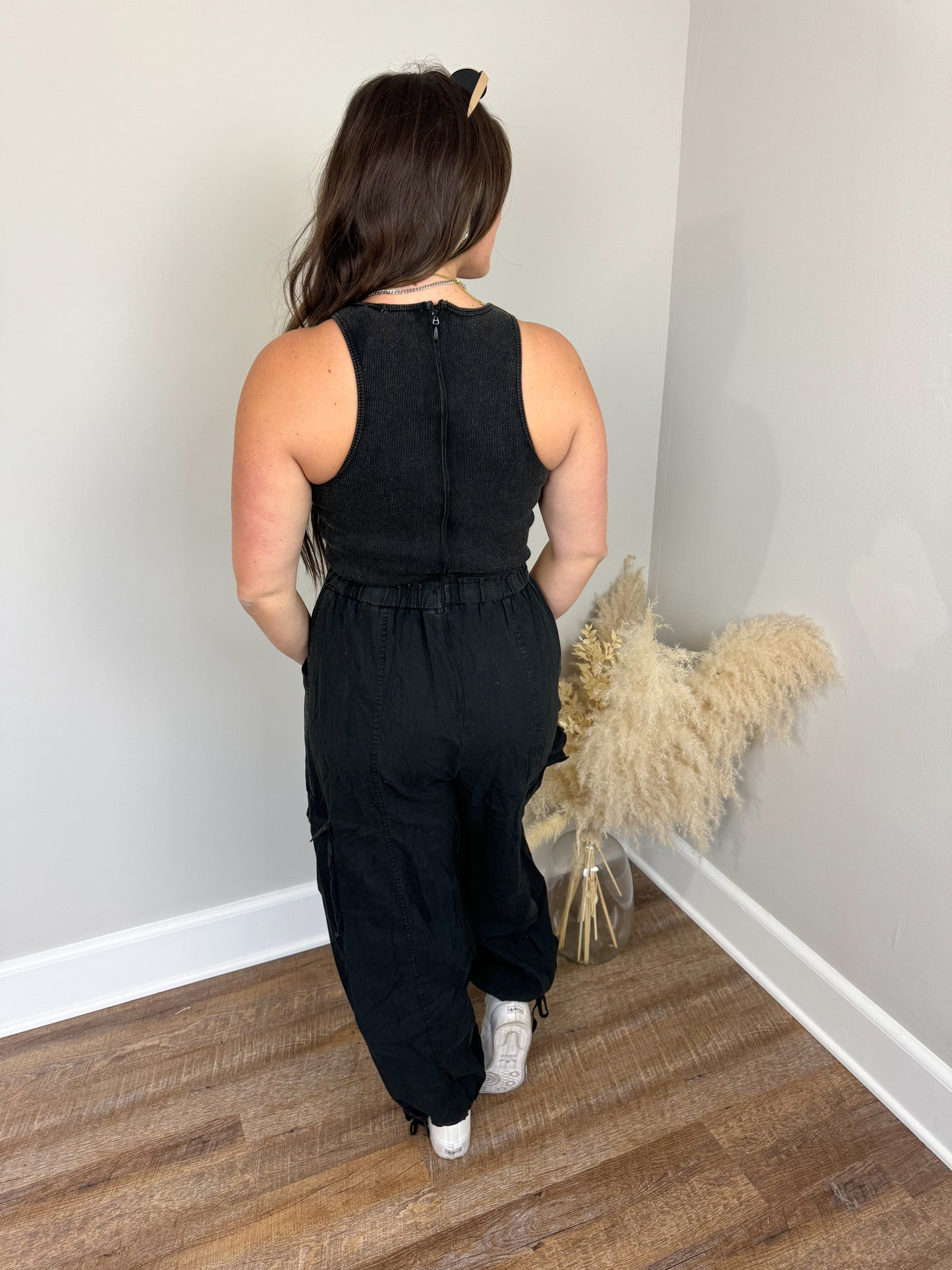 Dallas Cargo Jumpsuit | Black