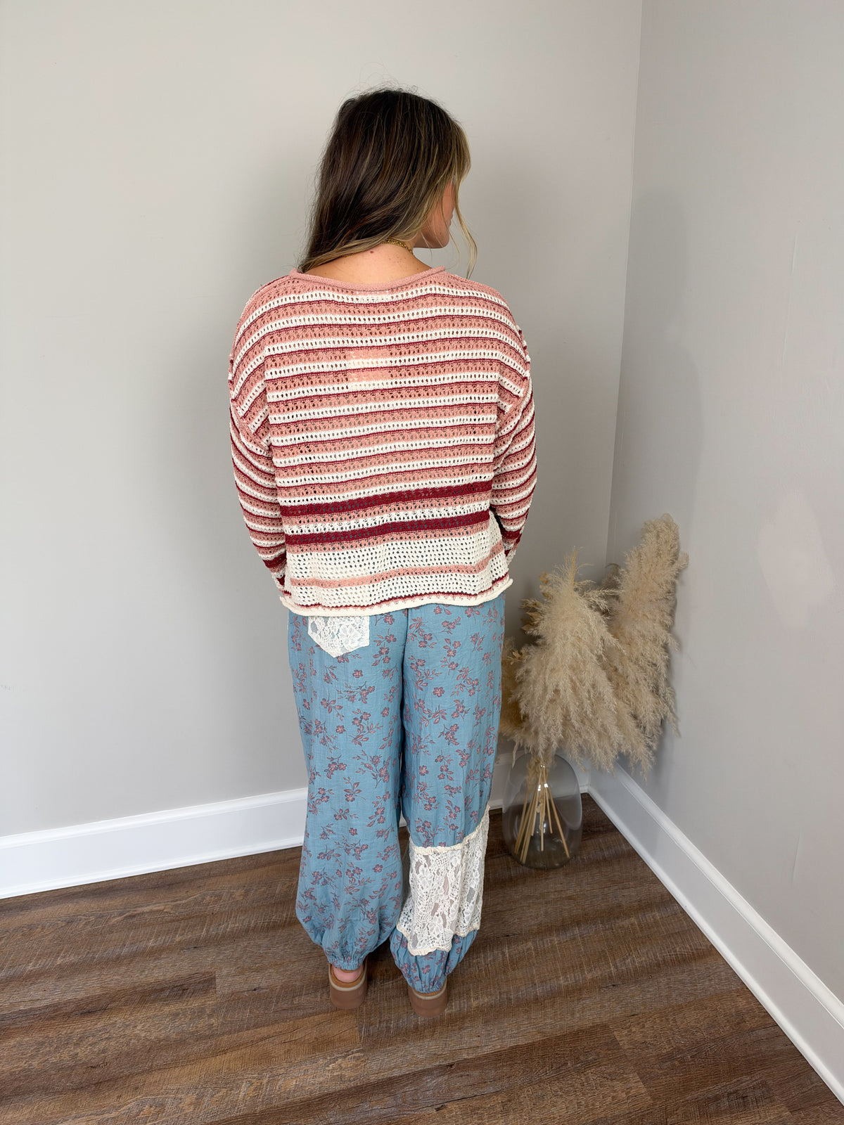 Brighton Striped Sweater | Cranberry