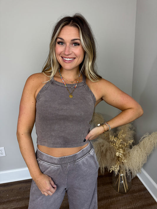 Willow Halter Tank | Mocha