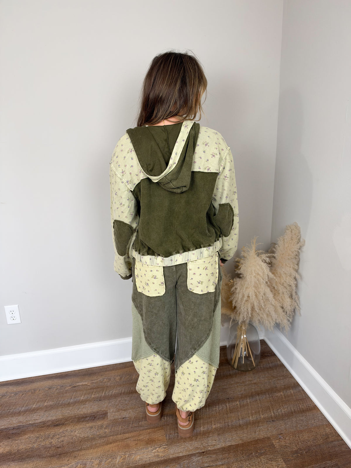 Wren Patchwork Joggers | Olive