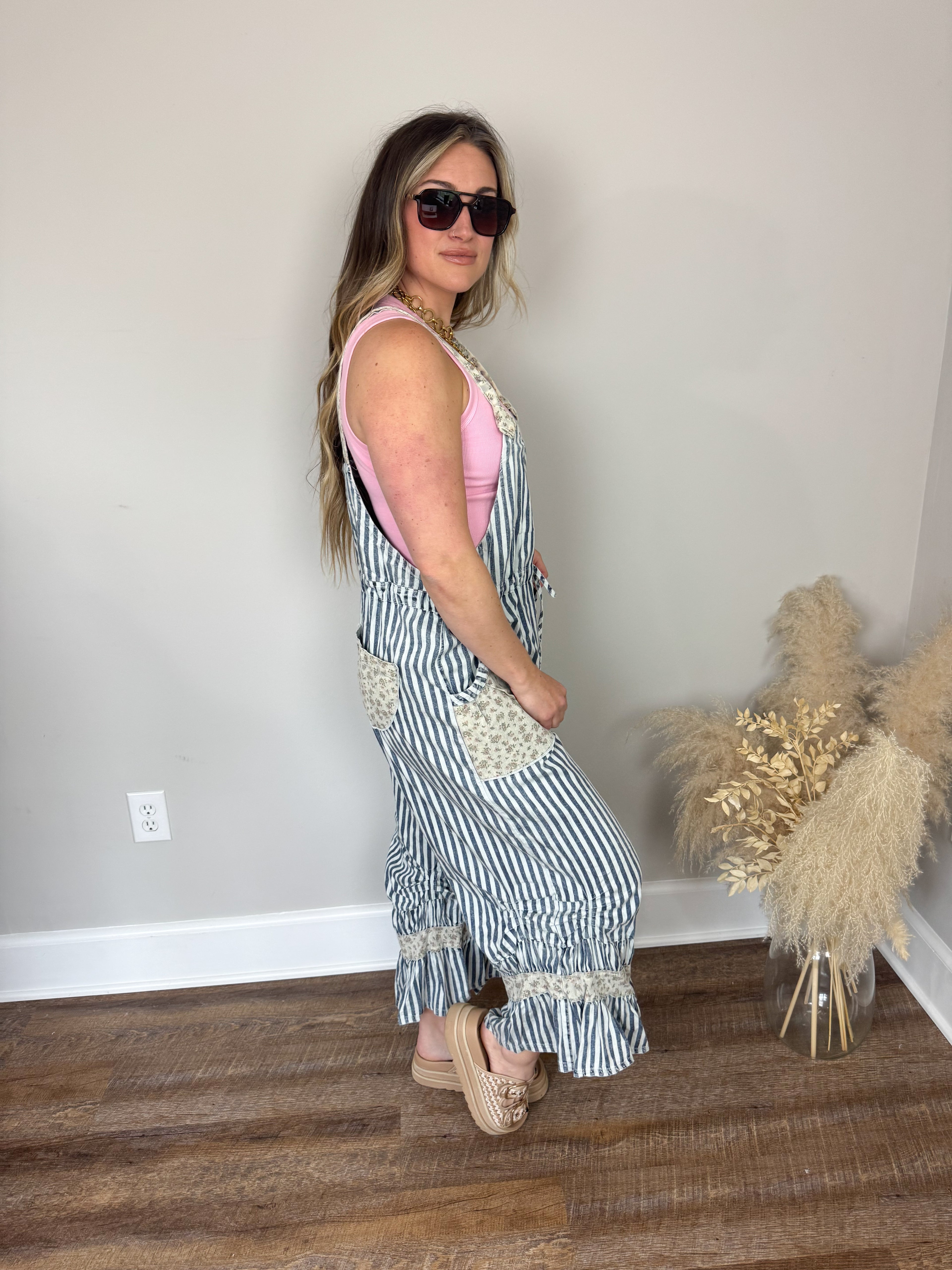 City Limits Striped Jumpsuit