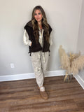 Coming Back Sherpa Vest | Brown