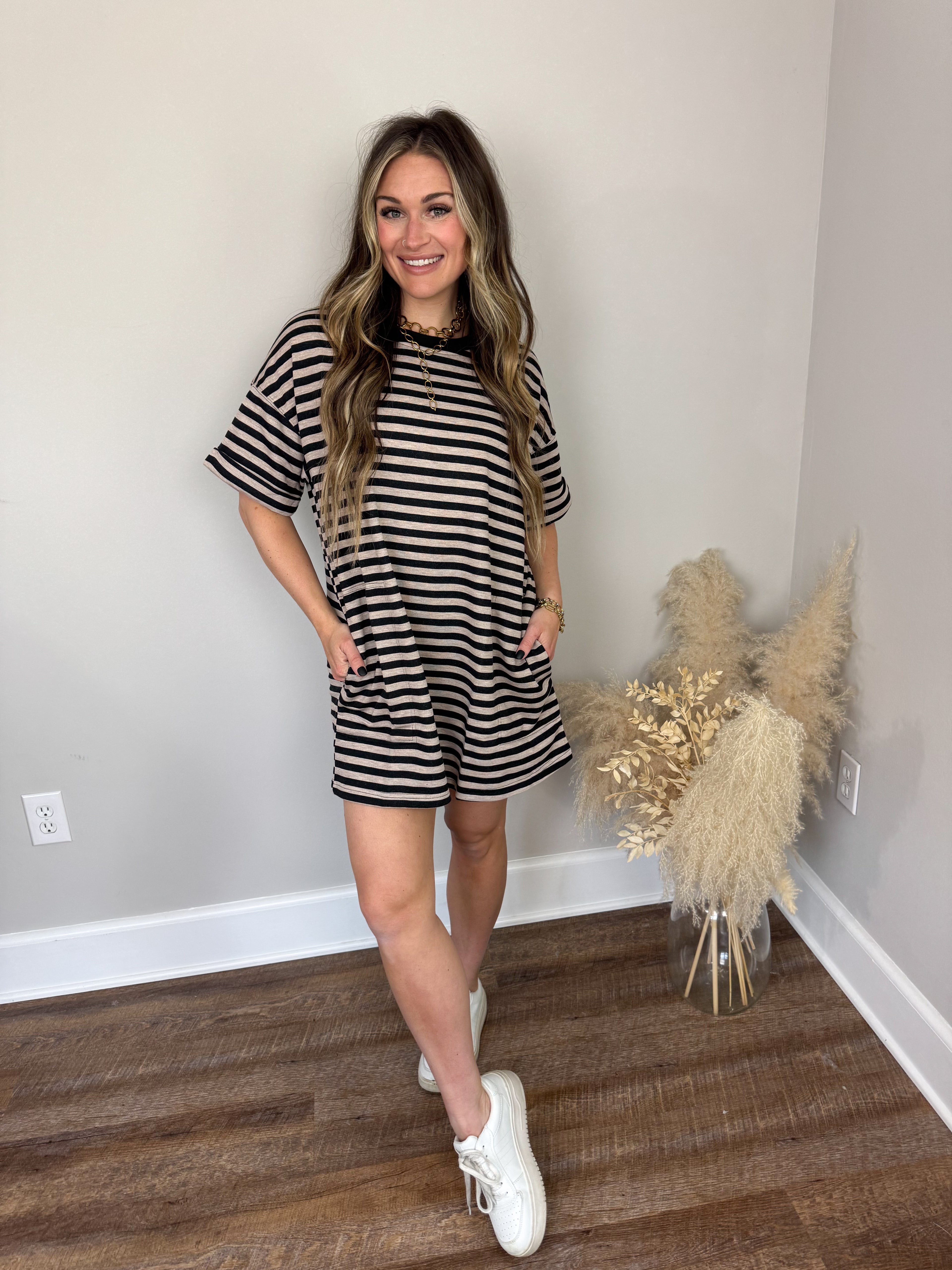 Pink Slush T-Shirt Dress | Oatmeal