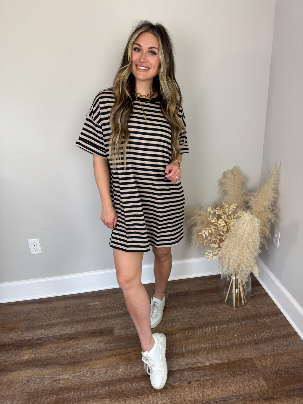 Pink Slush T-Shirt Dress | Oatmeal