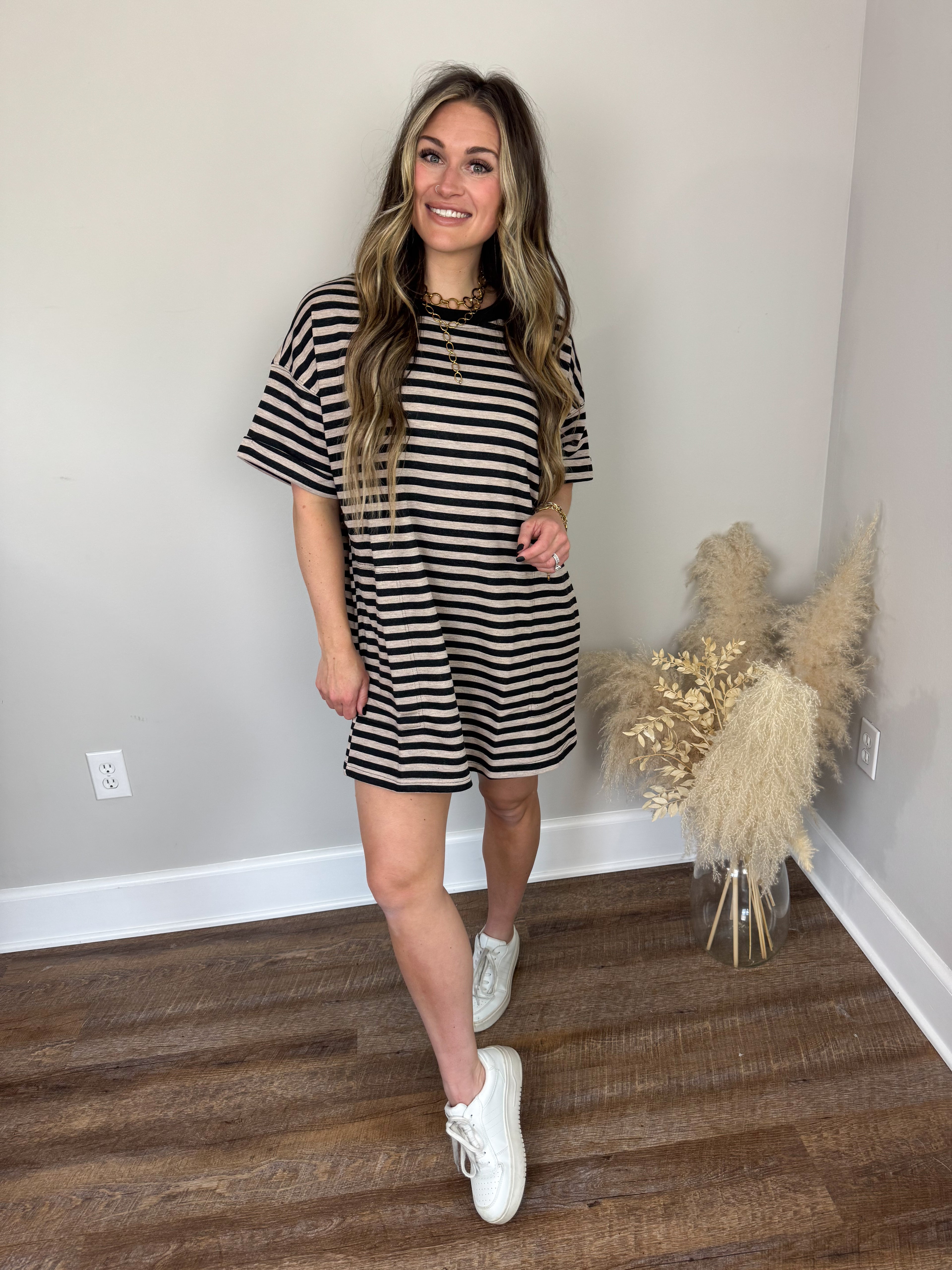 Pink Slush T-Shirt Dress | Oatmeal