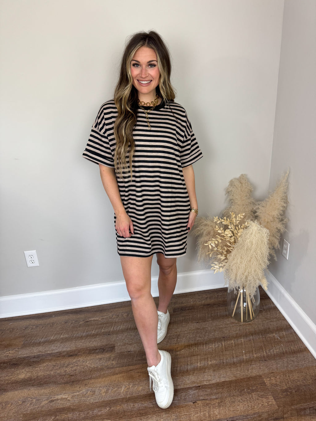 Pink Slush T-Shirt Dress | Oatmeal