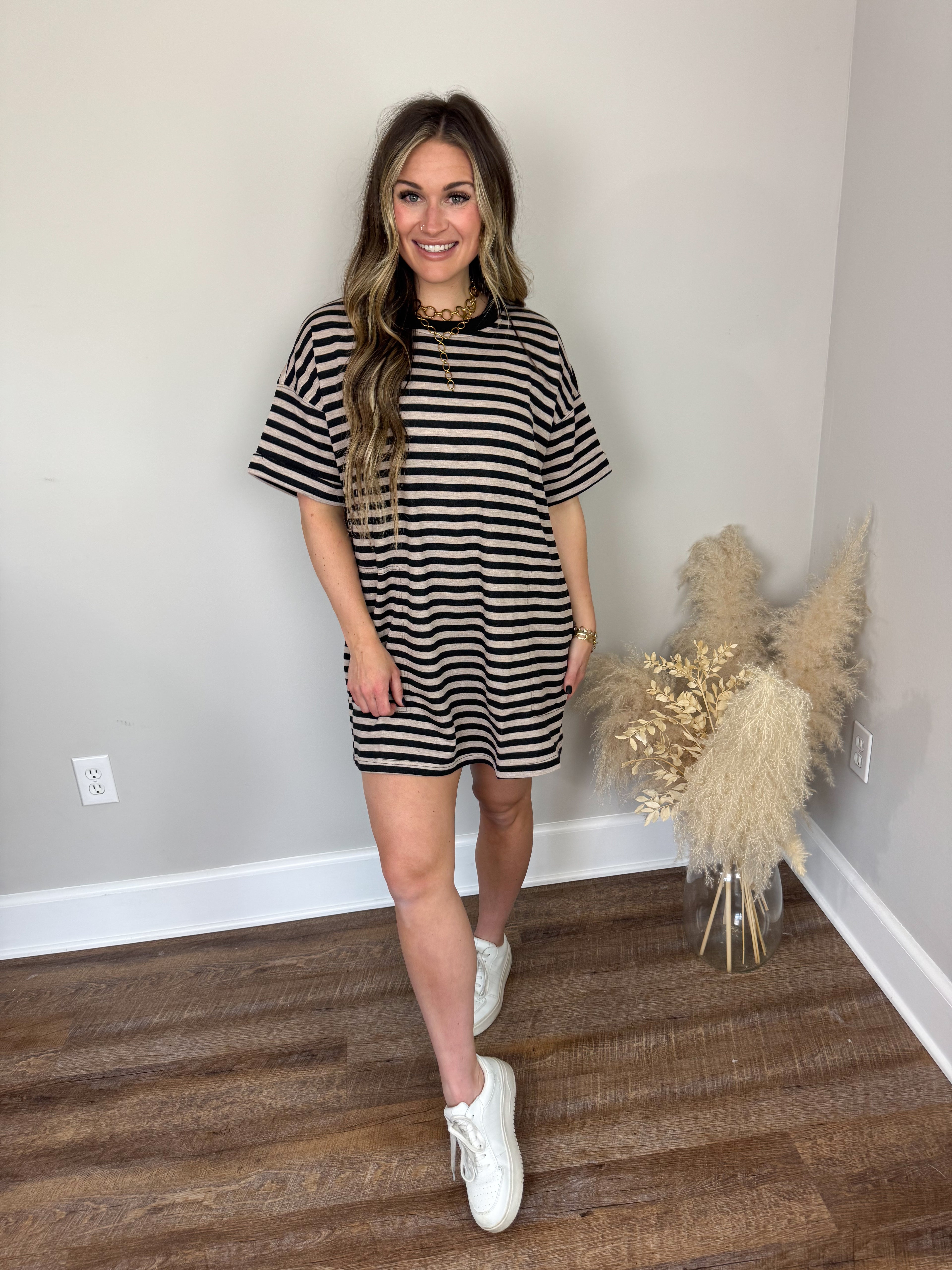 Pink Slush T-Shirt Dress | Oatmeal