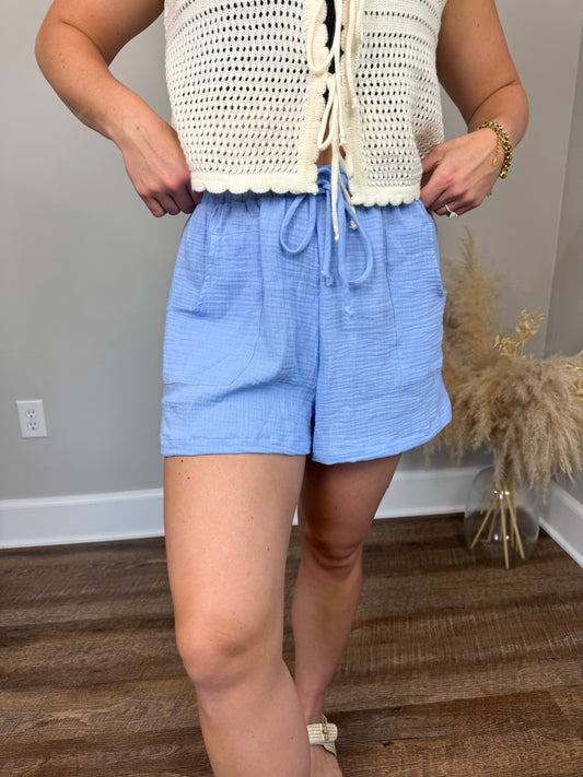 Newton Gauze Shorts | Periwinkle