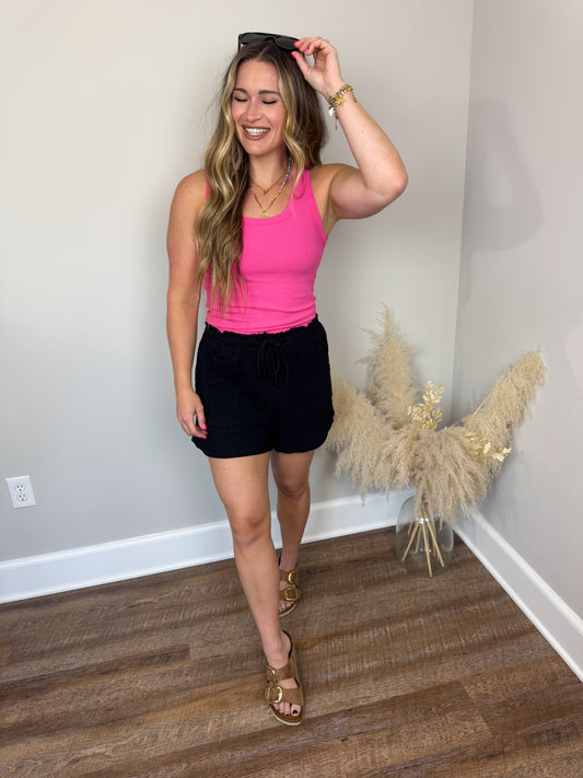 Clark Scoop Tank Top | Hot Pink