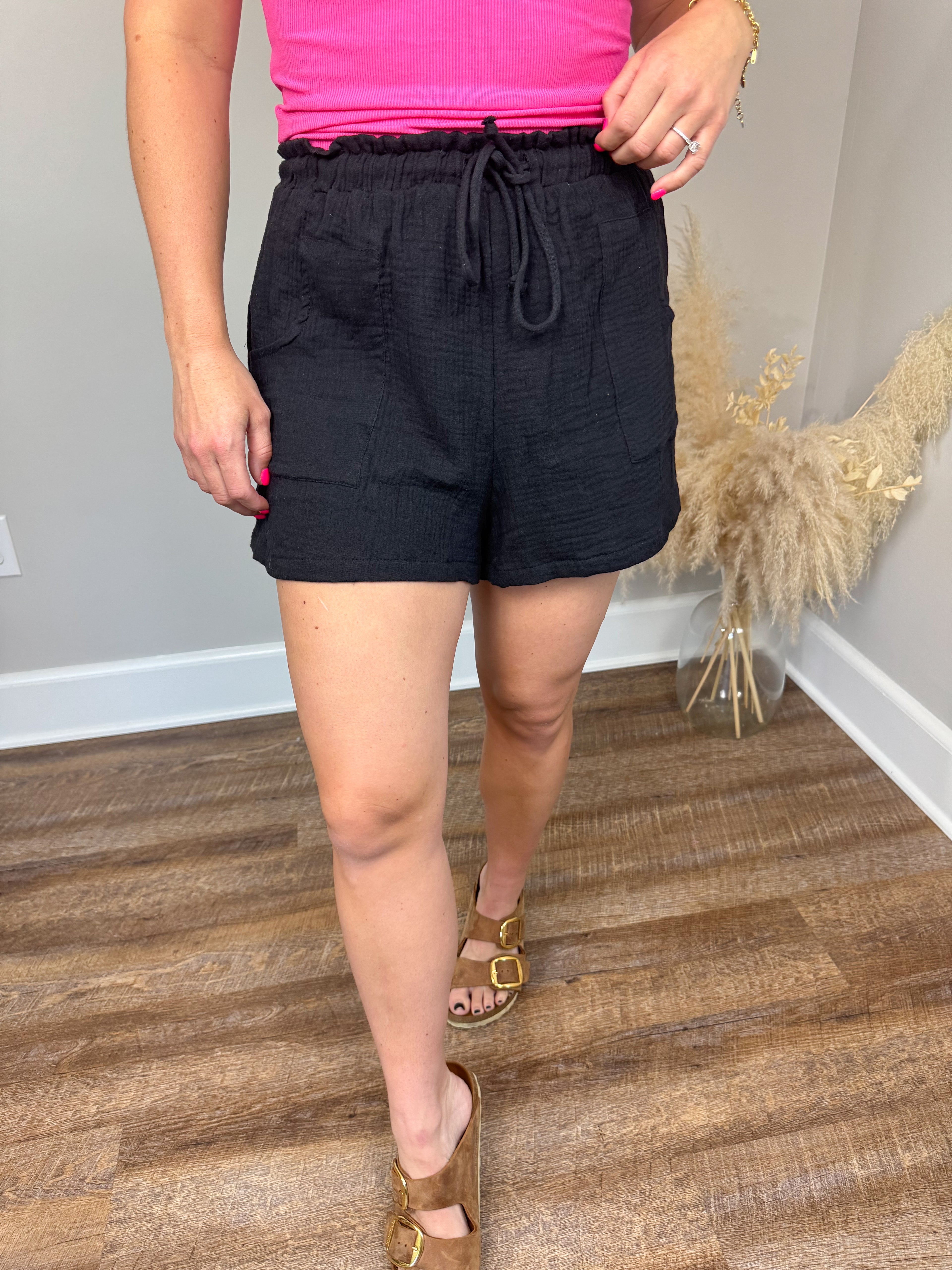 Newton Gauze Shorts | Black FINAL SALE