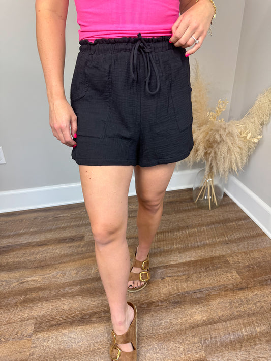 Newton Gauze Shorts | Black FINAL SALE