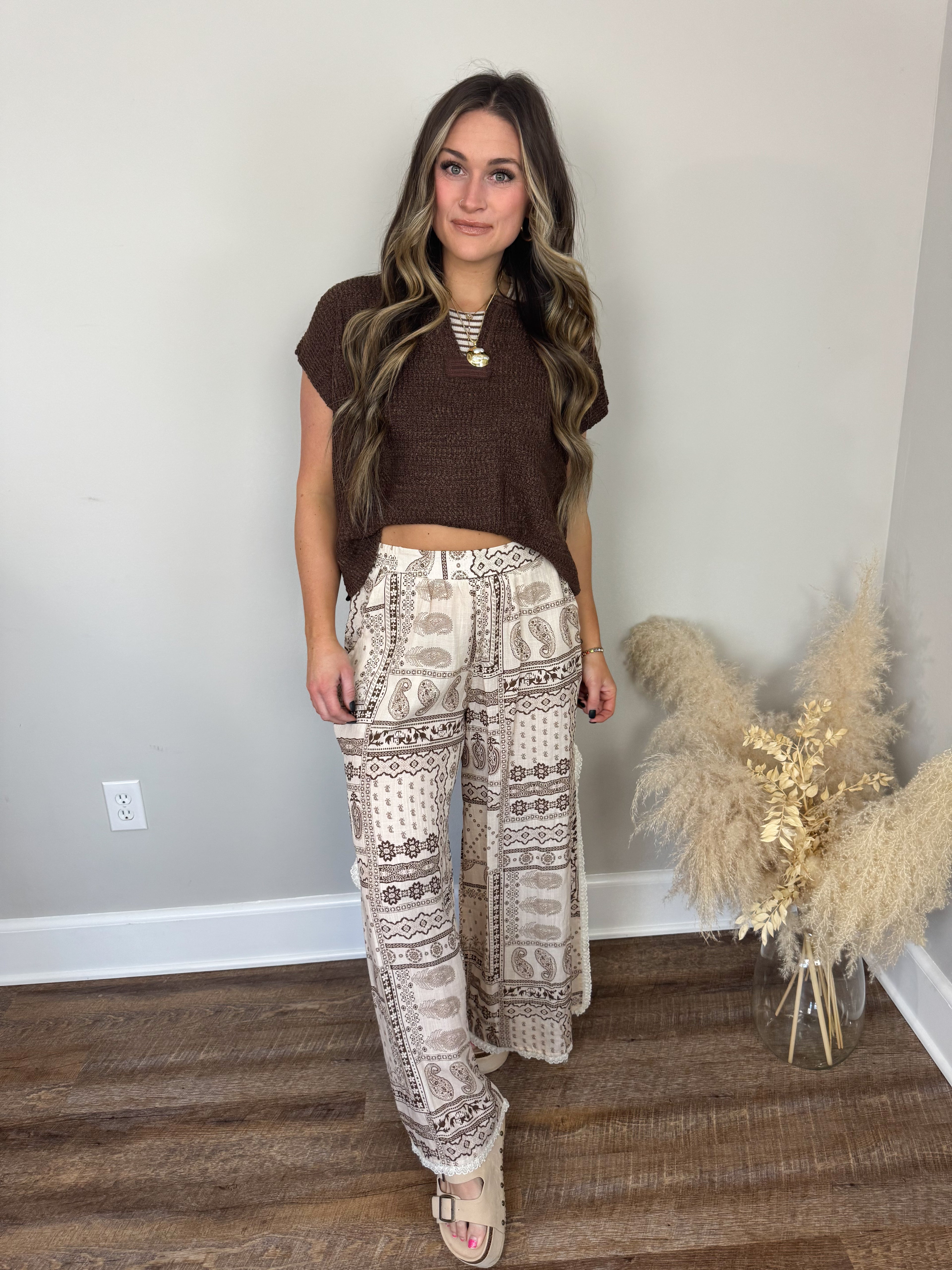 San Juan Printed Pants | Tan